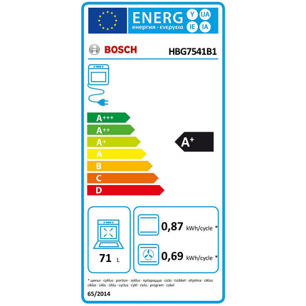 Four encastrable BOSCH HBG7541B1, Série 8, Fonction Air Fry