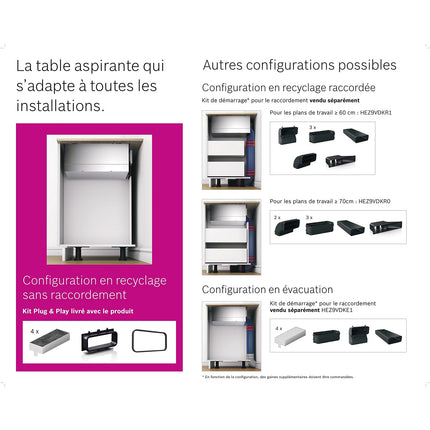 Plaque induction aspirante BOSCH PVQ811H26E, Série 6, PerfectFry Plus Sensor