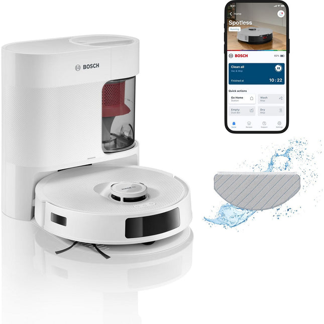 Robot Aspirateur Laveur BOSCH Spotless Advanced Blanc
