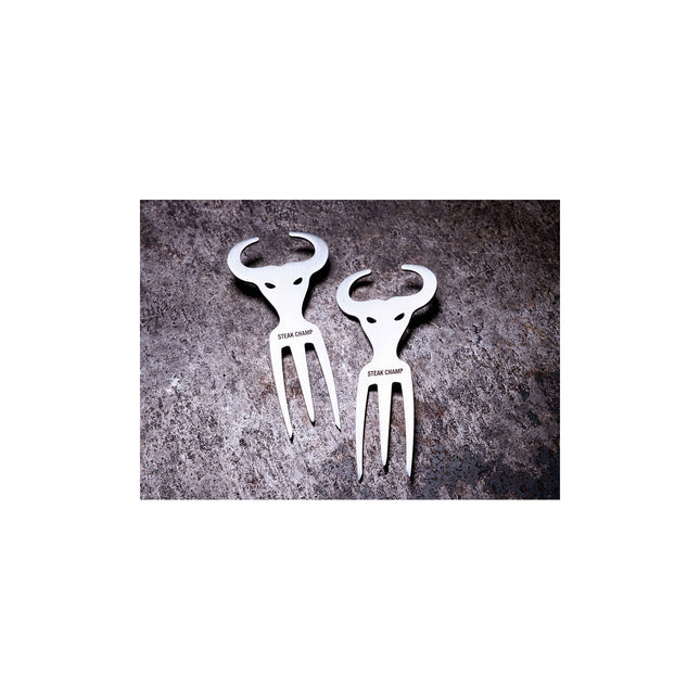 Fourchette à viande STEAK CHAMP apéro mini bull fork
