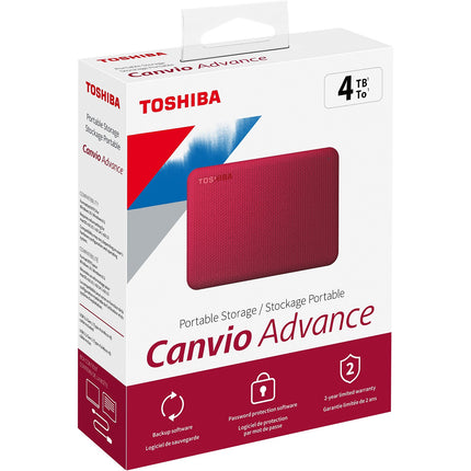 Disque dur externe TOSHIBA 4To Canvio Advance Rouge