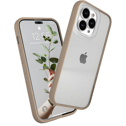 Coque bumper WOODCESSORIES iPhone 14 Pro transparent Taupe