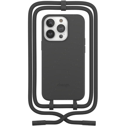 Etui avec cordon WOODCESSORIES iPhone 14 Pro Max Tour de cou noir