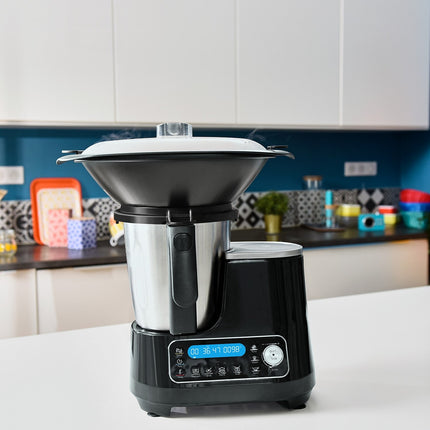 Robot cuiseur MOULINEX Clickchef noir HF456810 + cuiseur vapeur
