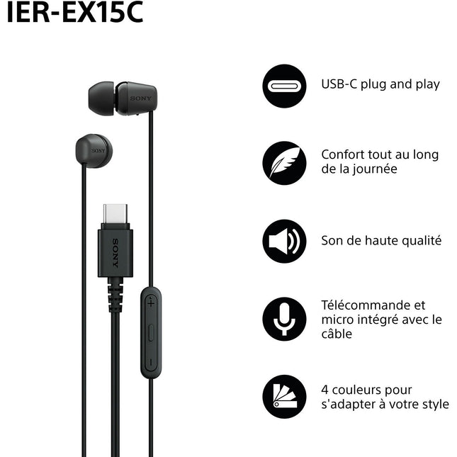 Ecouteurs SONY IER EX15C Noir