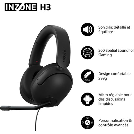 Casque gamer SONY INZONE H3 Noir