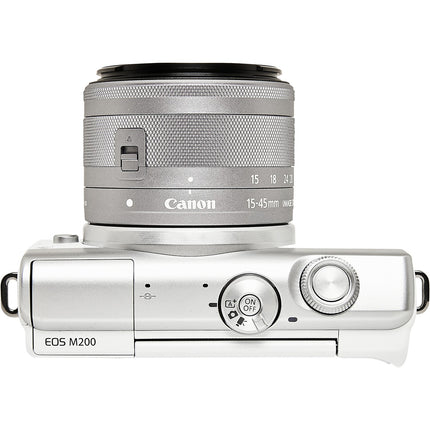Appareil photo Hybride CANON EOS M200 Blanc + EF-M 15-45mm IS STM Reconditionné
