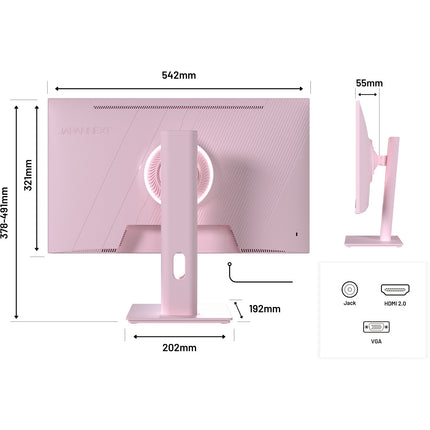 Ecran PC Gamer JAPANNEXT JN IPS238G120F HSP 24'' Rose