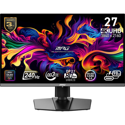Ecran PC Gamer MSI MPG 272URX 27" 4K 240Hz QD-OLED HDR True Black 400 HDMI 2.1 USB-C 90W Adaptive-Sync