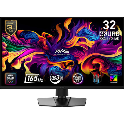 Ecran PC Gamer MSI MAG 322UP E16 32" 4K 165Hz QD-OLED HDR True Black 400 HDMI 2.1 USB-C 15W