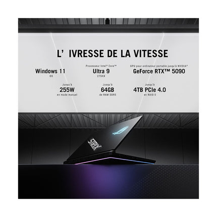 PC Gamer ASUS Rog Scar 16" WQXGA 240Hz Intel Core Ultra 9 275HX Nvidia GeForce RTX 5090 64 Go RAM DDR5 SSD 2 To