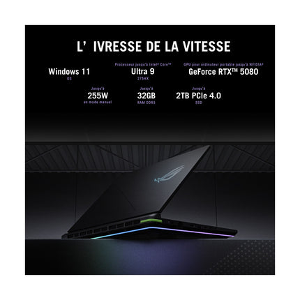 PC Gamer ASUS Rog Strix 18" WQXGA 240Hz Intel Core Ultra 9 275HX Nvidia GeForce RTX 5070 32 Go RAM DDR5 SSD 1 To