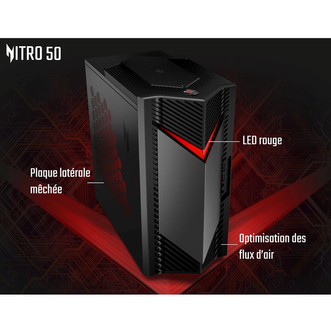 PC Gamer ACER Nitro 50-656 - Intel Core i5 14400F - Nvidia RTX 5050 - 16 go RAM DDR5 - SSD 512 Go
