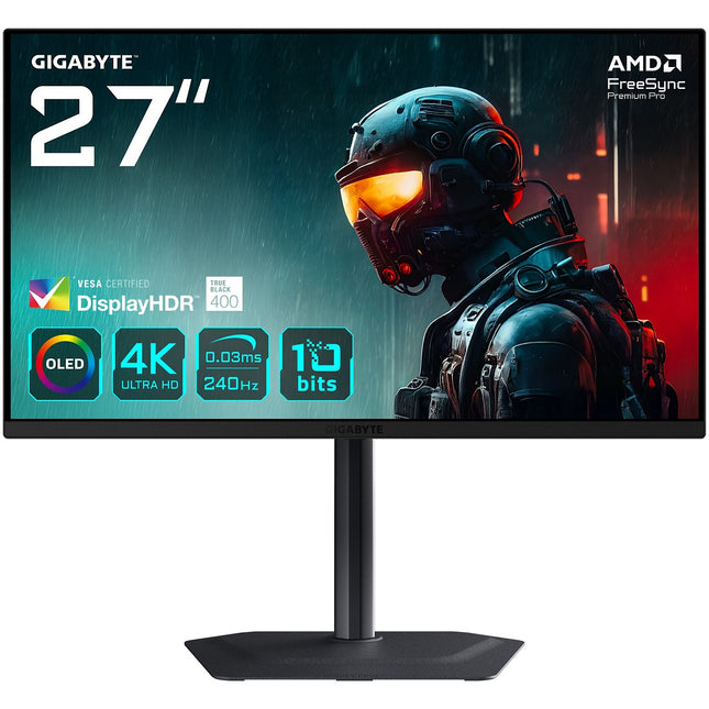 Ecran PC Gamer GIGABYTE MO27U2 27" 4K 240Hz QD-OLED HDR True Black 400 HDMI 2.1 USB-C 15W AMD FreeSync