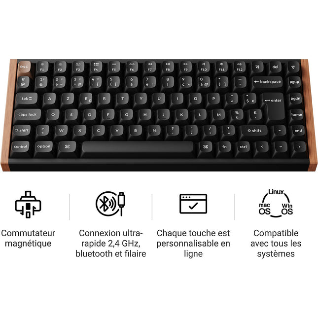 Clavier gamer sans fil KEYCHRON K2 HE Wireless Magnetic Switch
