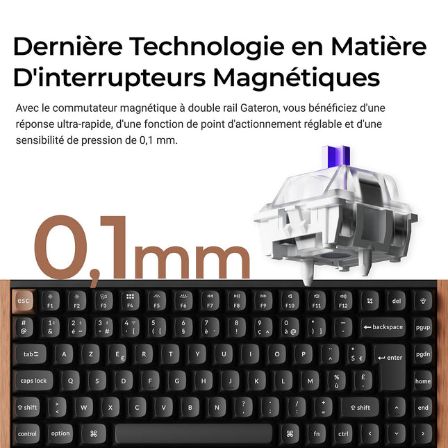 Clavier gamer sans fil KEYCHRON K2 HE Wireless Magnetic Switch