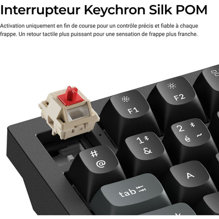 Clavier gamer sans fil KEYCHRON Q6 Ultra 8K Swappable RGB Backlight