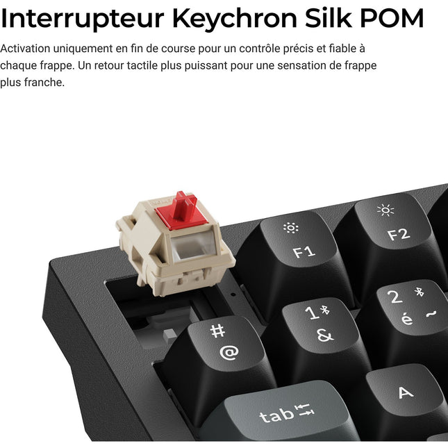 Clavier gamer sans fil KEYCHRON V6 Ultra 8K Swappable RGB Backlight