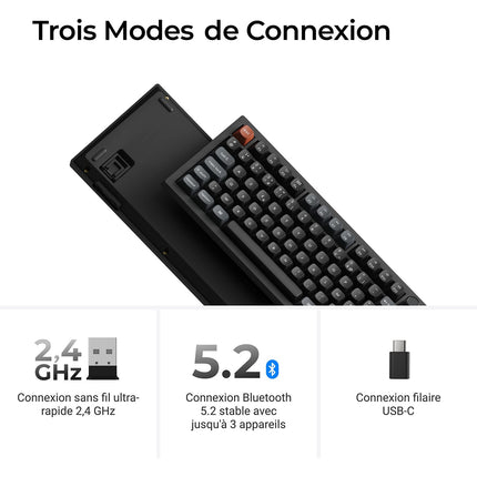 Clavier gamer sans fil KEYCHRON V6 Ultra 8K Swappable RGB Backlight
