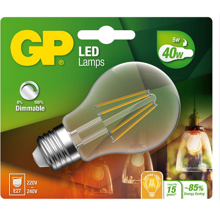 Ampoule GP LED FILAMENT CLASSIC DIM E27 5W-40W
