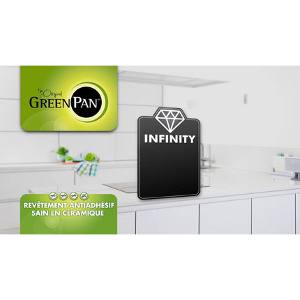 Poêle GREENPAN gril carrée Cambridge Noir Infinity 28cm