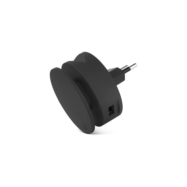 Chargeur secteur USBEPOWER 2 USB +enrouleur cable + support - Noir