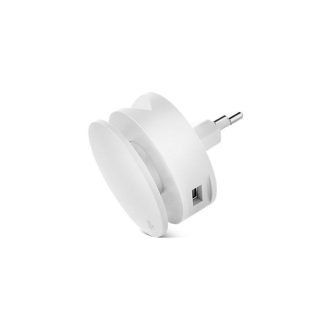 Chargeur secteur USBEPOWER 2 USB +enrouleur cable + support - Blanc