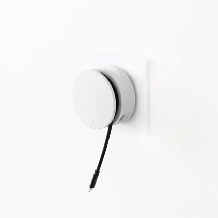 Chargeur secteur USBEPOWER 2 USB +enrouleur cable + support - Blanc