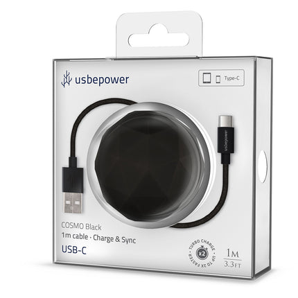 Câble USB C USBEPOWER 1M Cosmo Balle - Noir