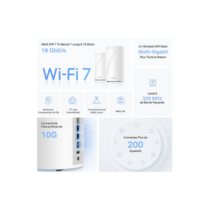 Système Wifi Mesh TP-LINK Deco BE85 WIFI 7 Mesh(1-pack)