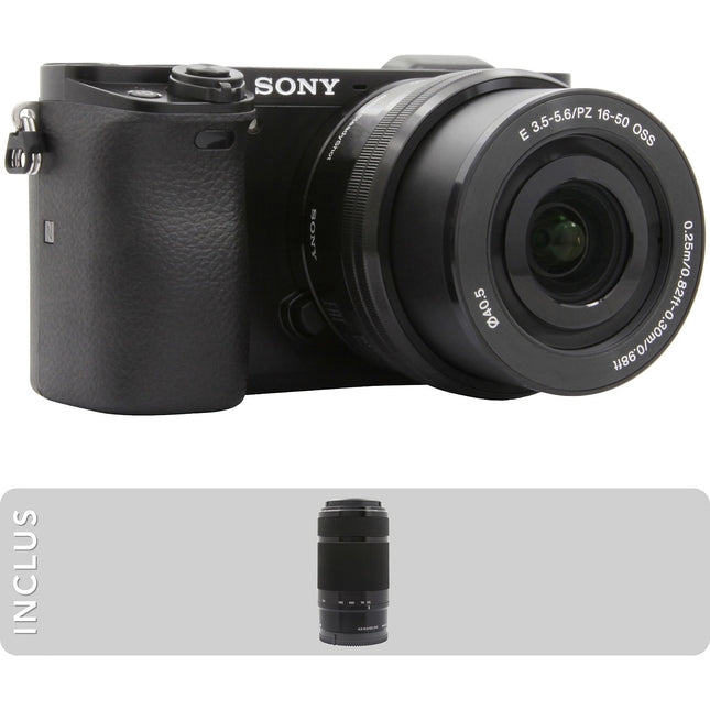 Appareil photo Hybride SONY A6000 noir + 16-50mm + 55-210mm Reconditionné