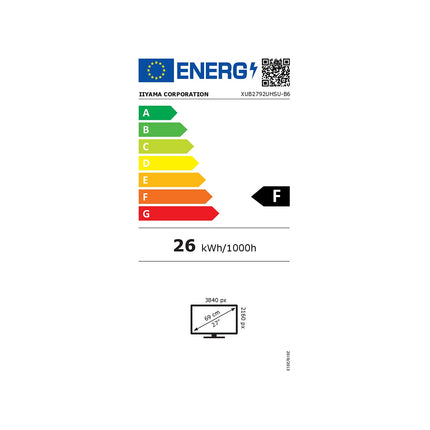 Ecran PC 4K IIYAMA PROLITE XUB2792UHSU-B6 Plat IPS