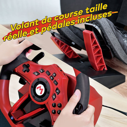 Volant + Pédalier HORI Mario Kart Racing Wheel Pro Deluxe