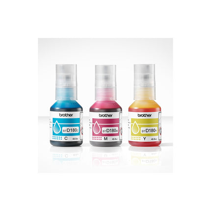 Cartouche d'encre BROTHER Pack 3 Bouteilles d'Encre BTD180 Couleurs (YMC) - BTD180VAL