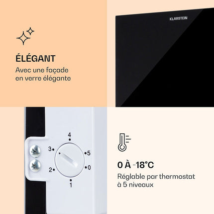 Congélateur armoire KLARSTEIN Pluto 60L 4 étoiles jusqu'à -18 °C noir
