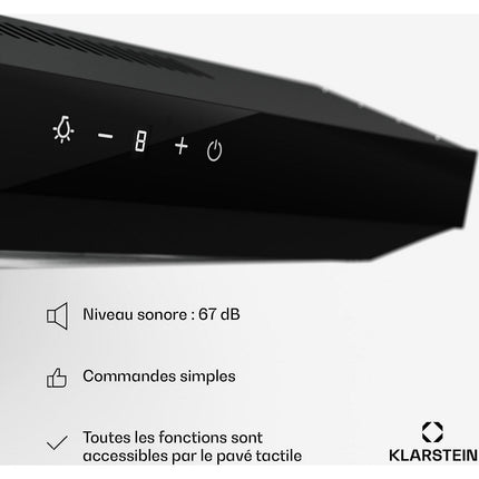 Hotte casquette KLARSTEIN ContempoNeo 60cm encastrée 175m³/h noir