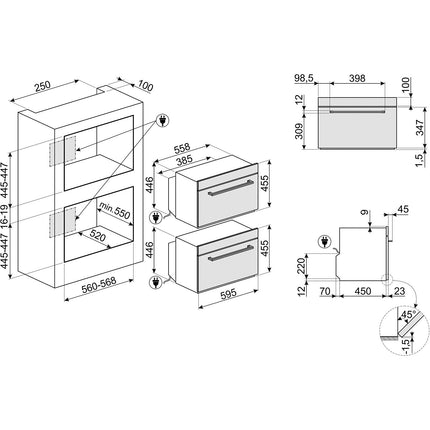 Micro ondes combiné encastrable SMEG SF4400MCX1