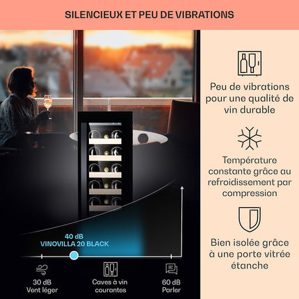 Cave à vin de service KLARSTEIN Vinovilla Smart - Noir