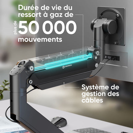 Support écran PC ONKRON Bras Écran PC 17–57", 27 kg, G130-B Noir