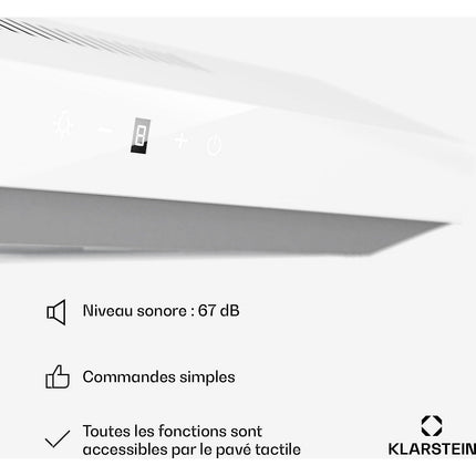 Hotte casquette KLARSTEIN ContempoNeo 60cm encastrée 175m³/h blanc