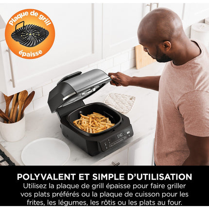 Grille-viande NINJA Foodi Air Grill EG351 gris thermosonde à poser, 25.5x24.5 cm