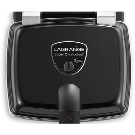 Croque, gaufrier, gaufrette LAGRANGE super 2 antiadhésif noir gaufres +GT+CM