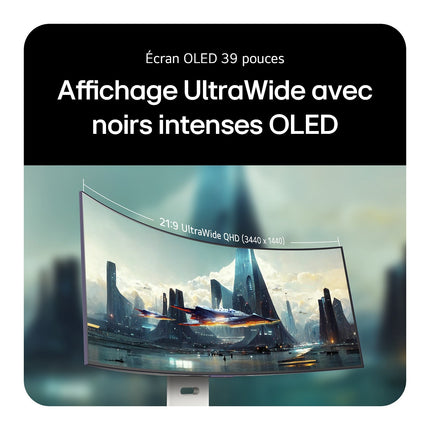 Ecran PC Gamer LG 34GX90SA-W 34" Incurvé WQHD 240Hz OLED HDR True Black 400 HDMI 2.1 AMD FreeSync & G-Sync