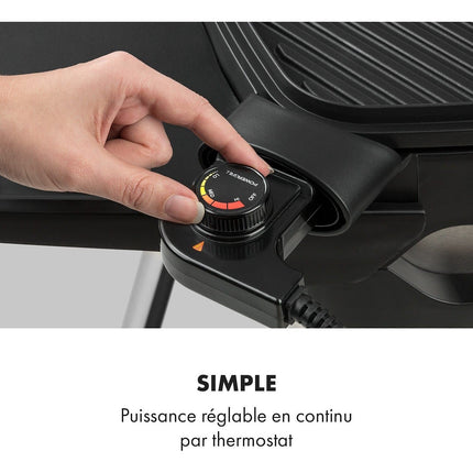 Barbecue électrique KLARSTEIN Gatsby 2000W - 20x32cm - Beige