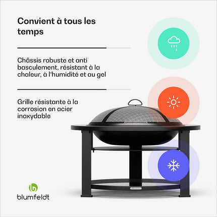 Brasero BLUMFELDT Merano Circolo Ø 87cm 3en1 grill table