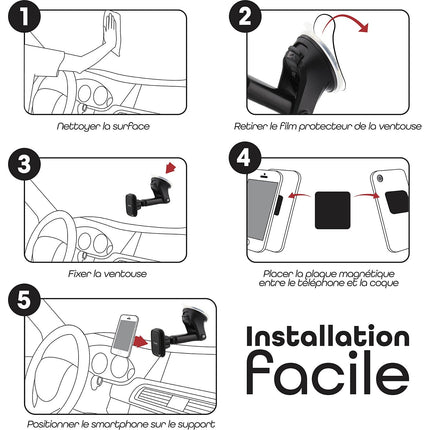 Support smartphone TNB Voiture telescopique magnetique