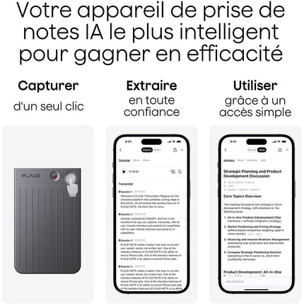 Dictaphone PLAUD Note Argent