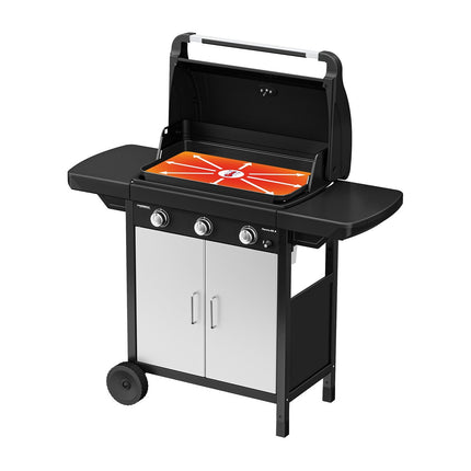 Plancha gaz CAMPINGAZ EX 3 noir 3 brûleurs sur chariot couvercle de cuissson, 60x35 cm