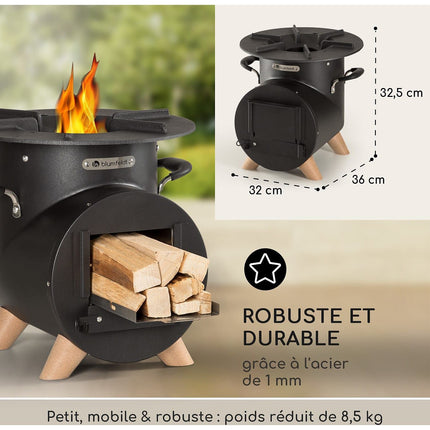 Brasero BLUMFELDT Oshima Réchaud camping en acier noir