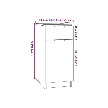 Armoire HELLOSHOP26 Armoire de bureau en bois ingénierie chê